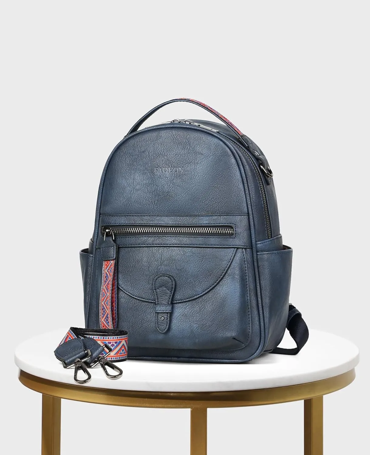 FADEON Mini Backpack Purse for Women, Designer Leather Cute Roomly Backpacks, Daily Ladies Shoulder Backpack Fashion Handbag
