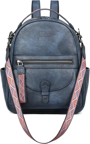 FADEON Mini Backpack Purse for Women, Designer Leather Cute Roomly Backpacks, Daily Ladies Shoulder Backpack Fashion Handbag