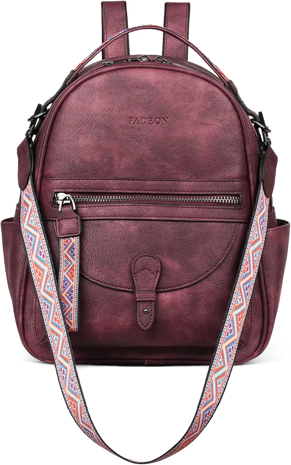 FADEON Mini Backpack Purse for Women, Designer Leather Cute Roomly Backpacks, Daily Ladies Shoulder Backpack Fashion Handbag