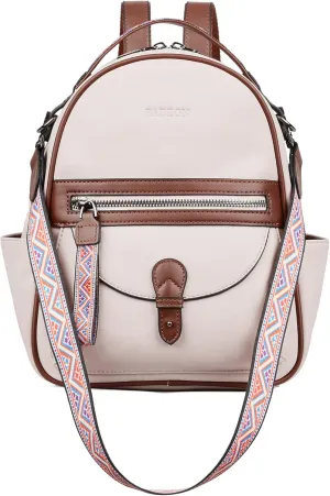 FADEON Mini Backpack Purse for Women, Designer Leather Cute Roomly Small Backpacks, Ladies Shoulder Backpack Fashion Handbag
