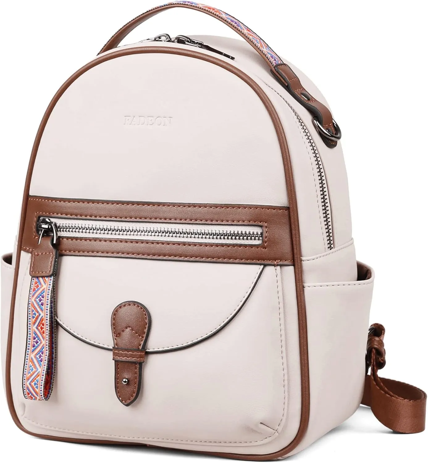 FADEON Mini Backpack Purse for Women, Designer Leather Cute Roomly Small Backpacks, Ladies Shoulder Backpack Fashion Handbag