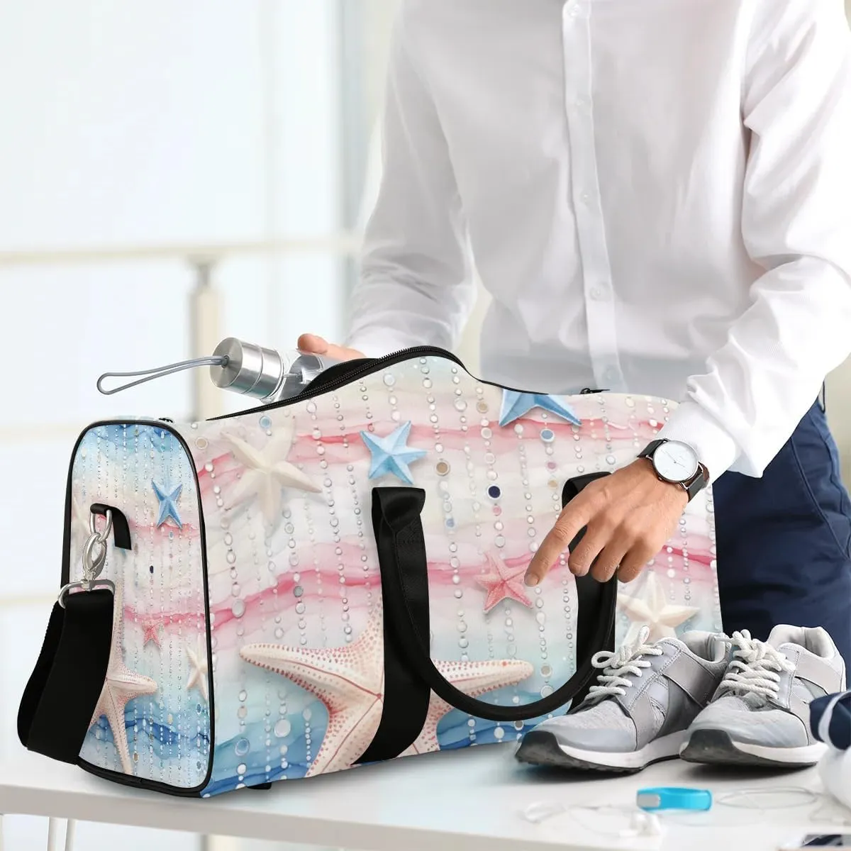 Fairy Starfish Foldable Lightweight Duffle Bag for Travel - Waterproof Carry On Bags for Airplanes, Travel Duffel Bags for Gym, Weekend