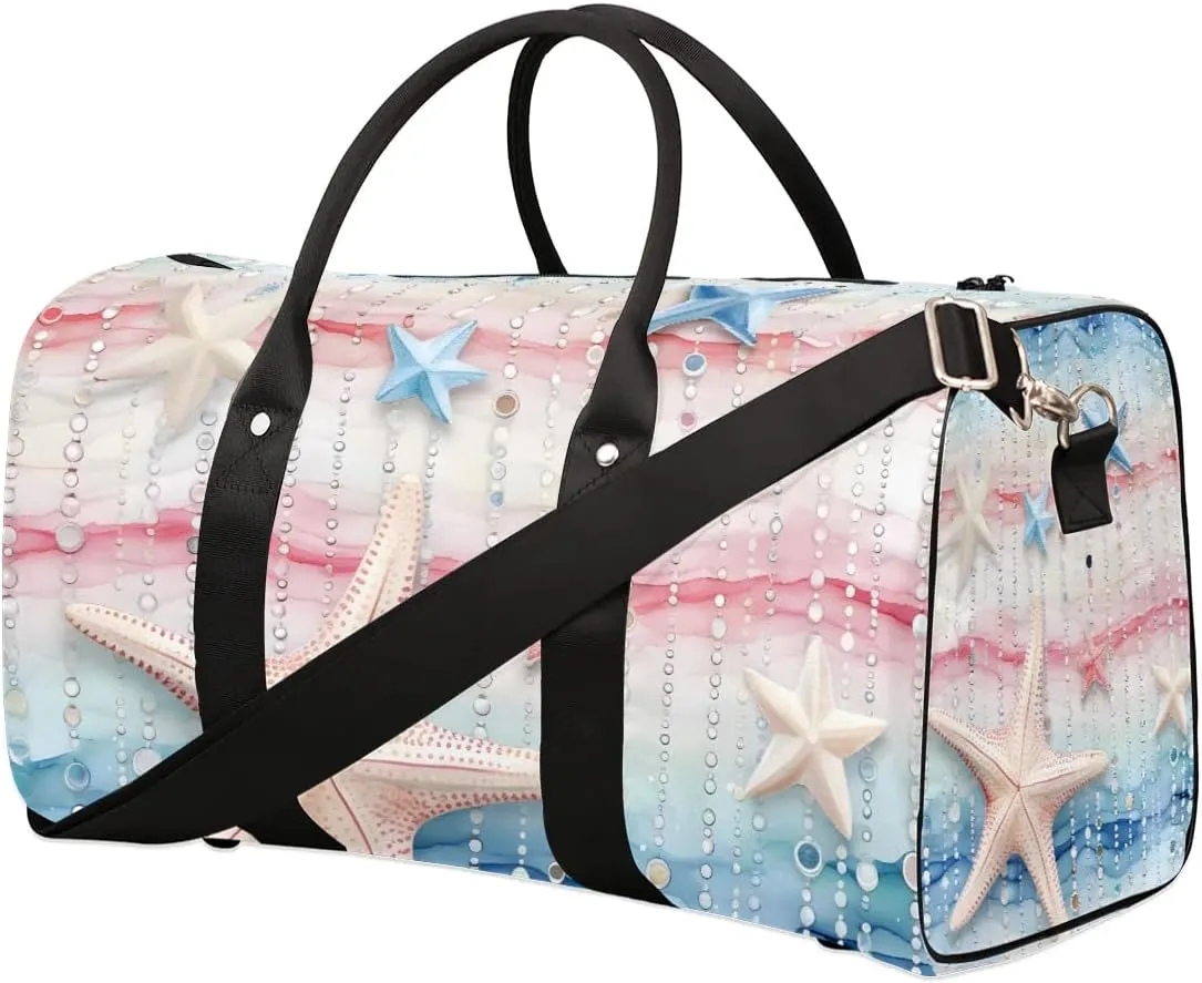 Fairy Starfish Foldable Lightweight Duffle Bag for Travel - Waterproof Carry On Bags for Airplanes, Travel Duffel Bags for Gym, Weekend
