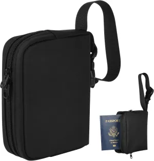Family RFID Blocking Passport Holder, Travel Document Organizer Bag, Hold 6 Passports