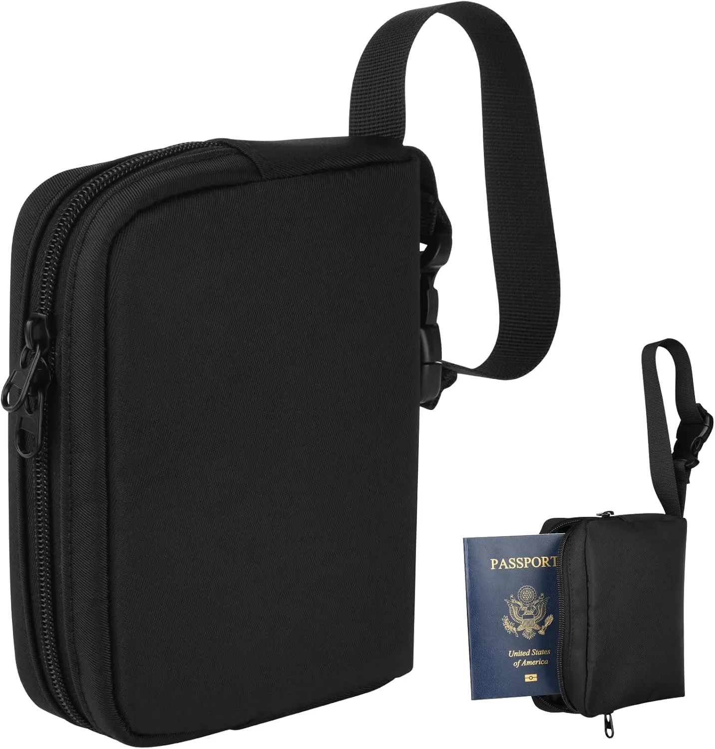 Family RFID Blocking Passport Holder, Travel Document Organizer Bag, Hold 6 Passports