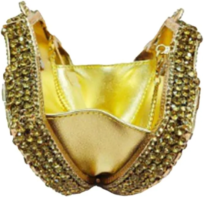 Fan Shell Gemstone Clutch Handbag Exquisite Celebration Party Rhinestone Evening Bag Formal Shoulder Purse for Women