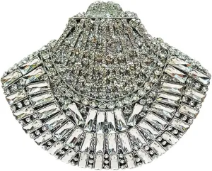 Fan Shell Gemstone Clutch Handbag Exquisite Celebration Party Rhinestone Evening Bag Formal Shoulder Purse for Women