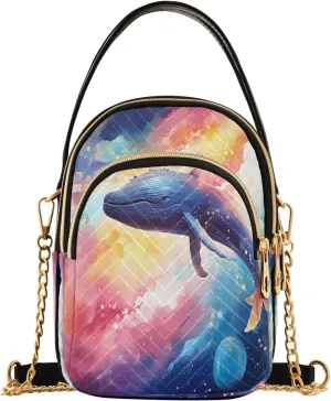 Fantasy Sea Of Clouds And Whale Women's Crossbody Sling Handbags, Womens Crossbody Travel Bag, Stylish Crossbody Bags