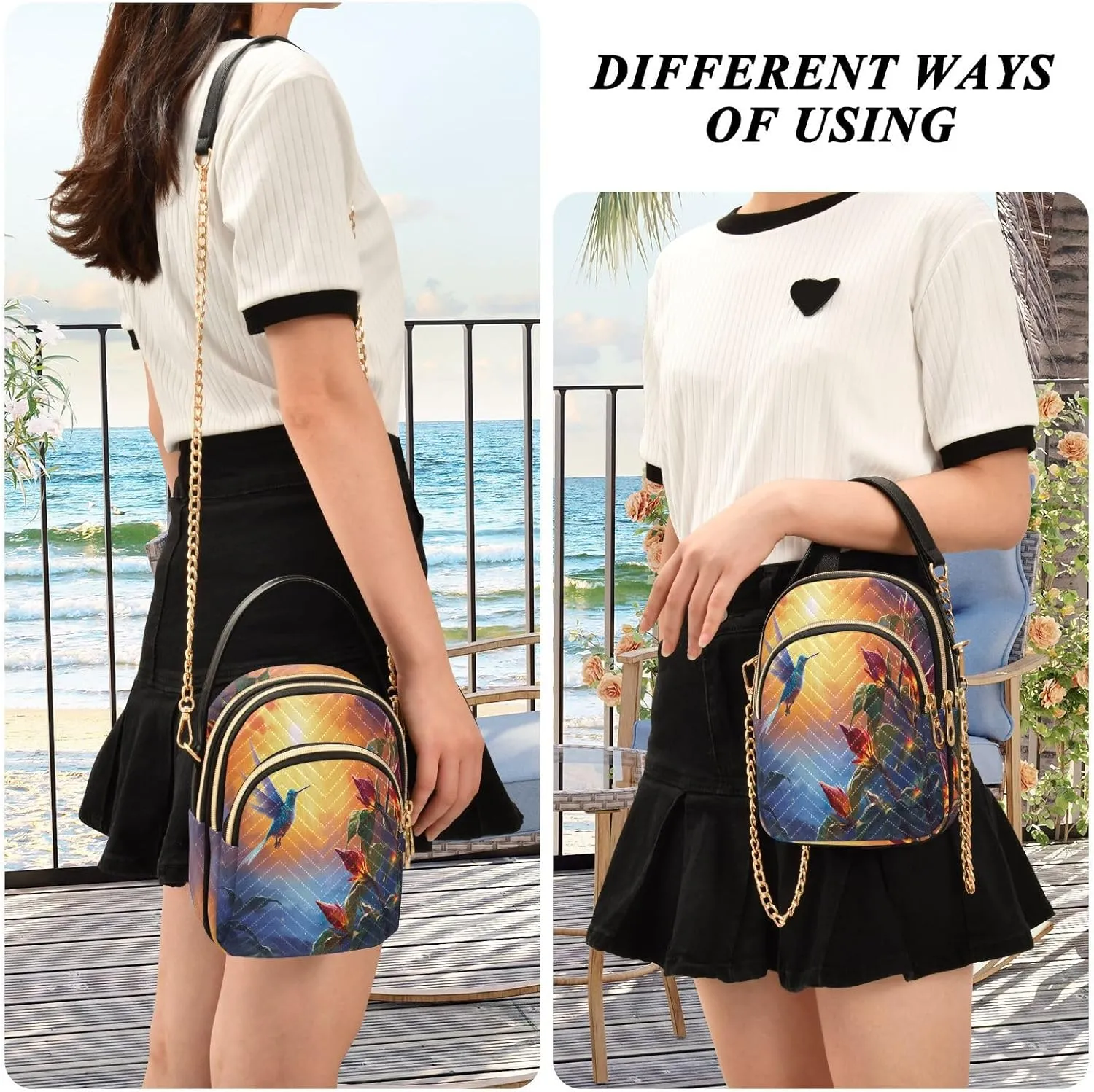 Fantasy Sea Of Clouds And Whale Women's Crossbody Sling Handbags, Womens Crossbody Travel Bag, Stylish Crossbody Bags