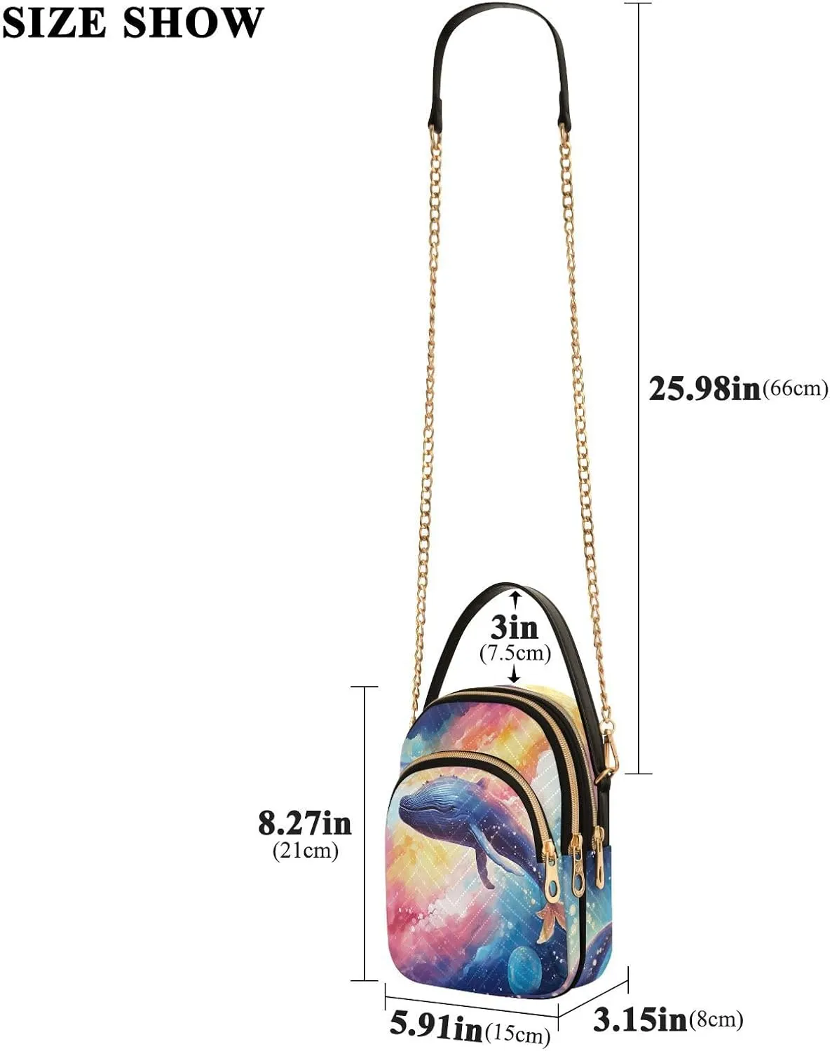 Fantasy Sea Of Clouds And Whale Women's Crossbody Sling Handbags, Womens Crossbody Travel Bag, Stylish Crossbody Bags