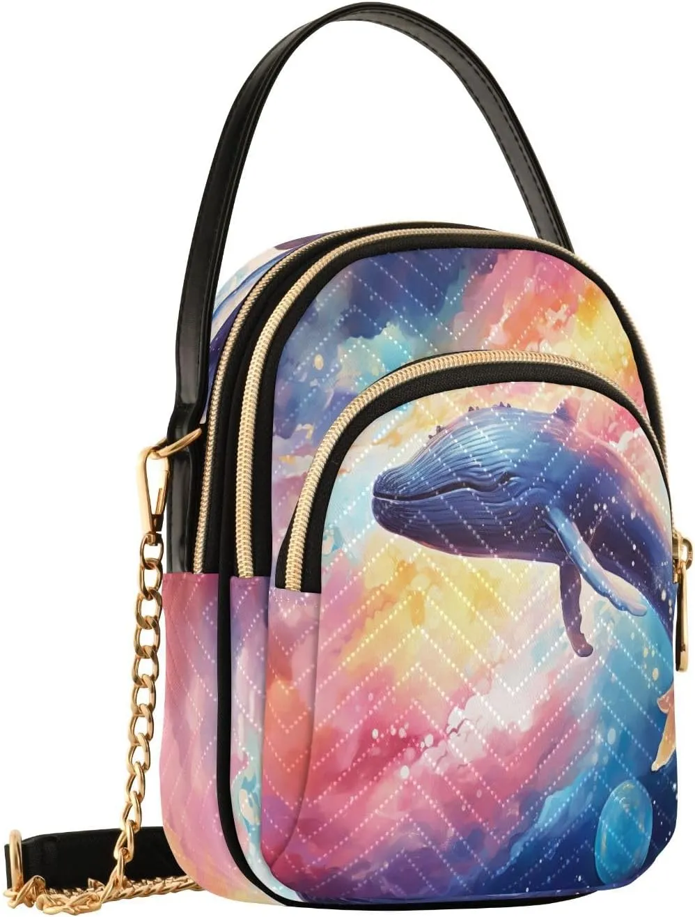 Fantasy Sea Of Clouds And Whale Women's Crossbody Sling Handbags, Womens Crossbody Travel Bag, Stylish Crossbody Bags