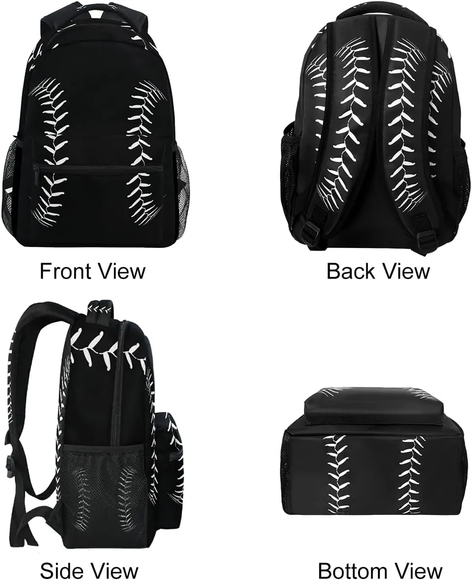 Fashion Baseball Sport Softball American Cool Backpacks School Book Travel College Shoulder Bag for Women Girls Men Boys