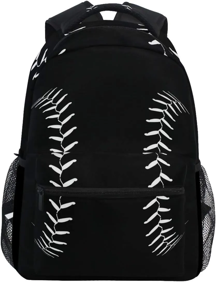 Fashion Baseball Sport Softball American Cool Backpacks School Book Travel College Shoulder Bag for Women Girls Men Boys