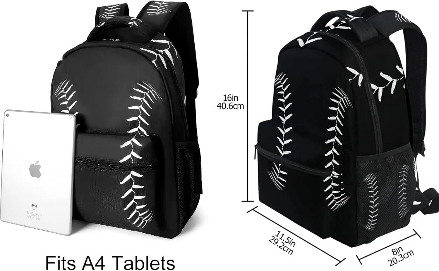 Fashion Baseball Sport Softball American Cool Backpacks School Book Travel College Shoulder Bag for Women Girls Men Boys