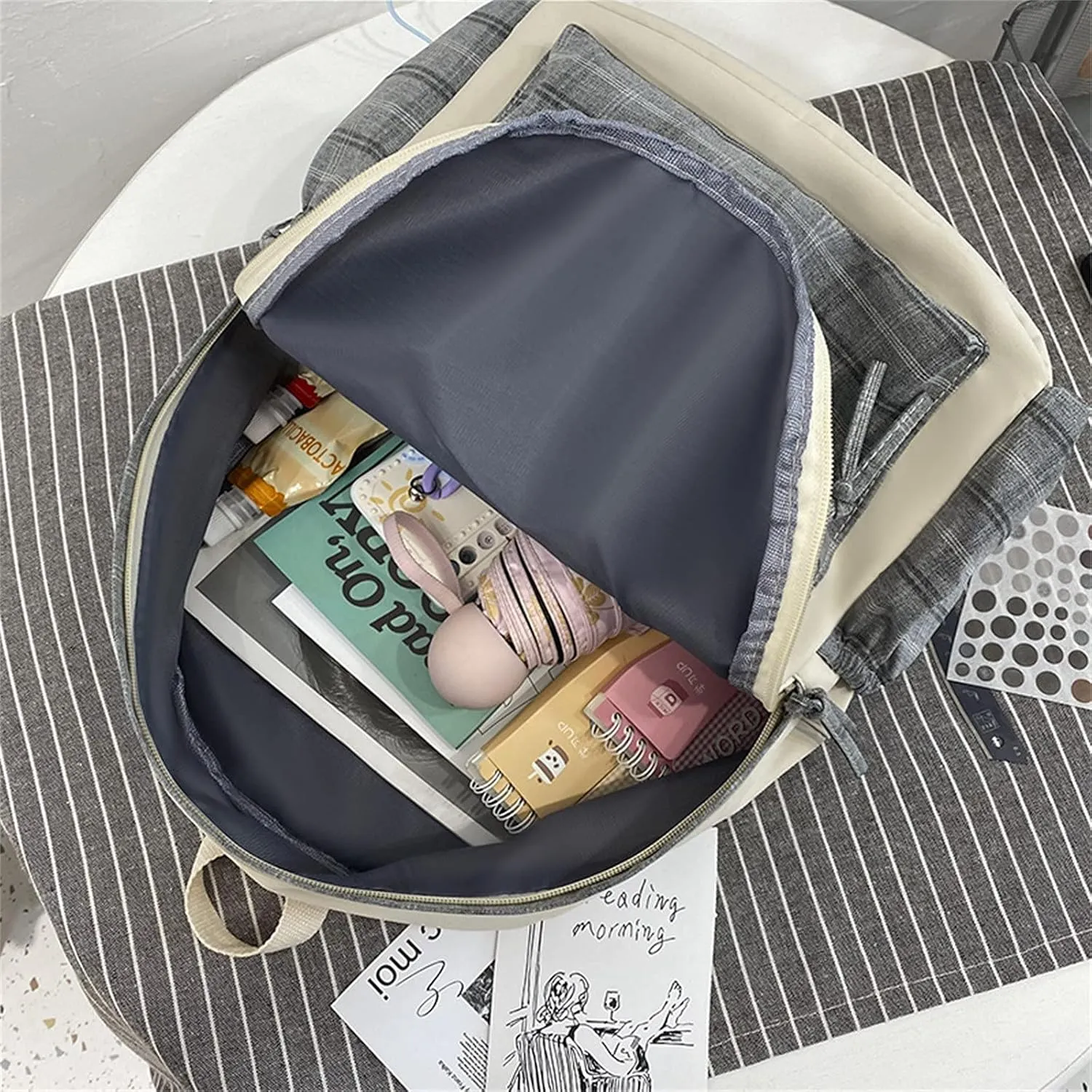 Fashion Cute Womens Backpack Casual Messenger Crossbody Bags Versatile Bags Anti Theft Crossbody Bags for Women(Beige)