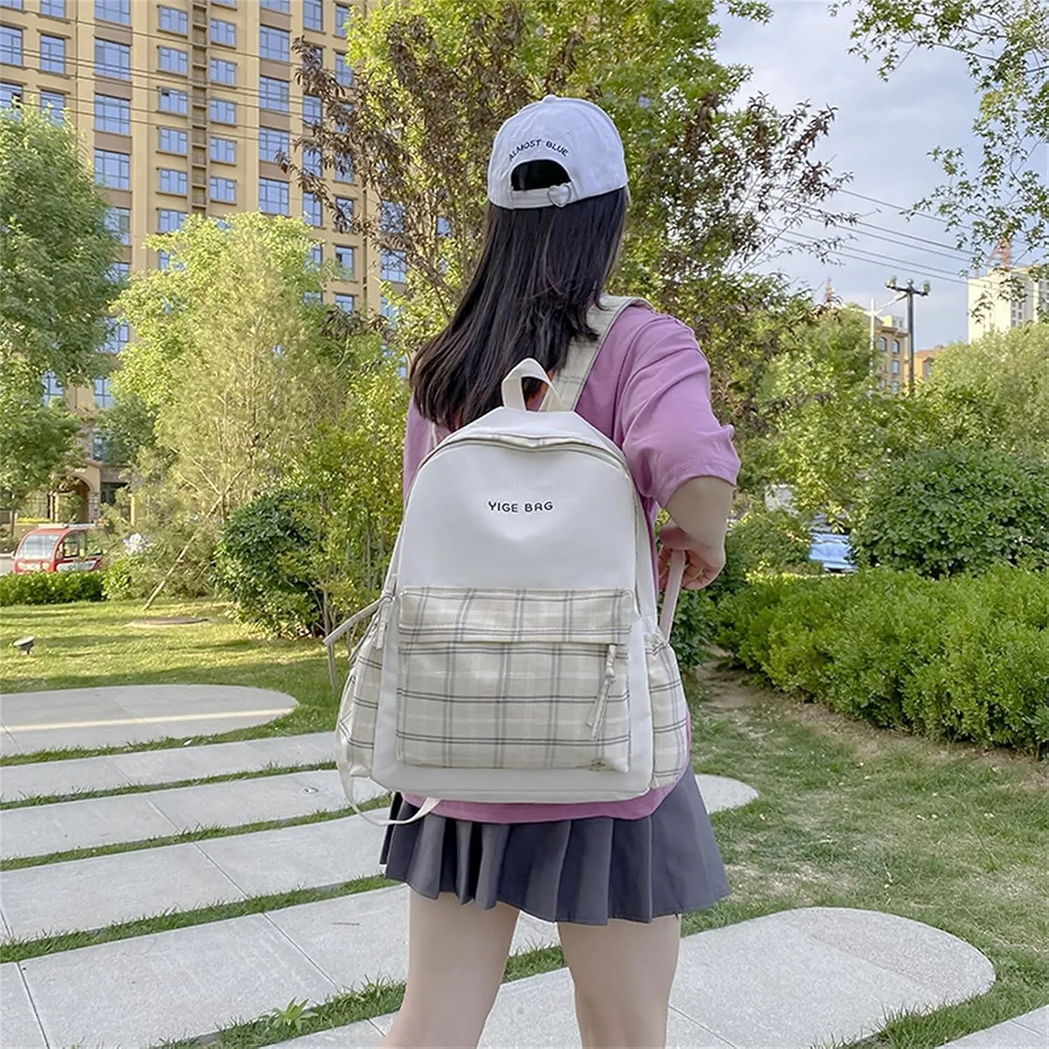Fashion Cute Womens Backpack Casual Messenger Crossbody Bags Versatile Bags Anti Theft Crossbody Bags for Women(Beige)