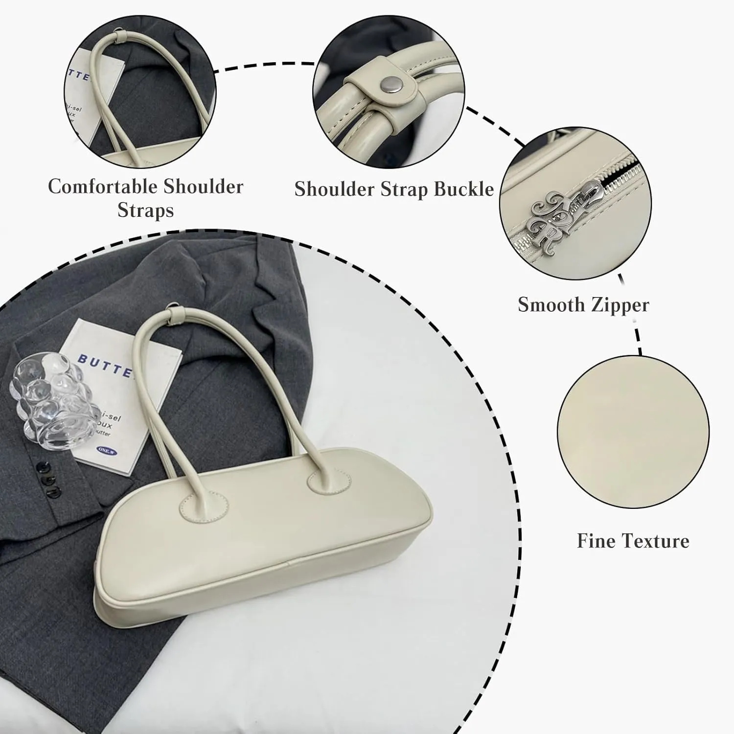 Fashion Hobo Elegant Underarm Ladies Travel Handbag for Women PU Leather Shoulder Waterproof Top Handle