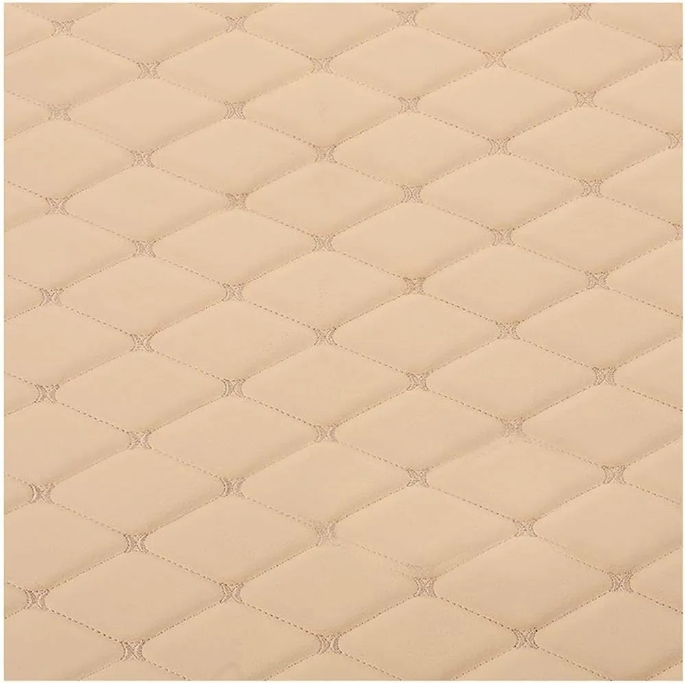 Faux Leather Fabric Quilted Leather Diamond Stitch Padded Cushion Linen Wadding Faux Leather Interior Vehicle Upholstery Fabric (Color : Cream, Size : 1.6X1m), Fdl123456@