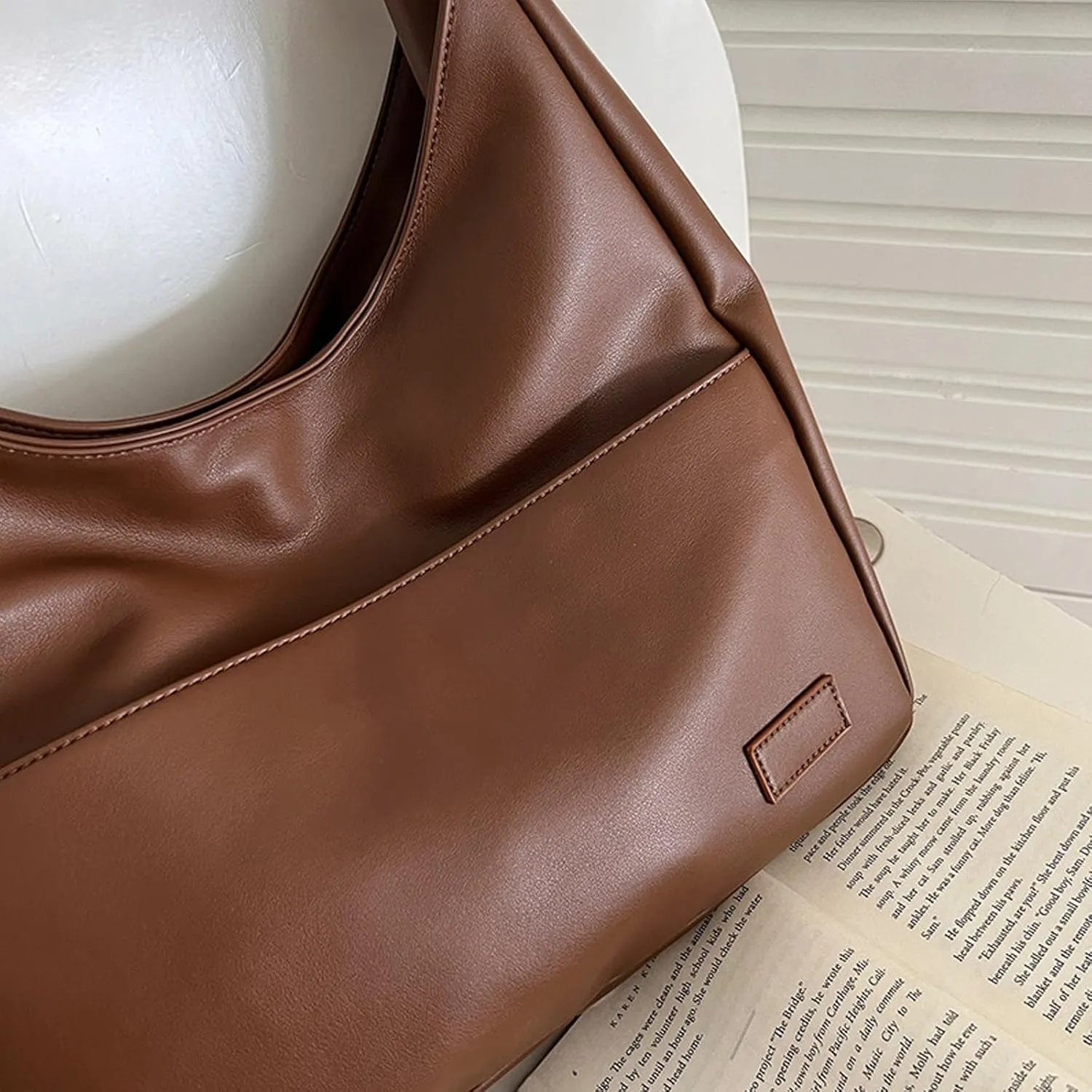 Faux Leather Tote Bag, Shoulder Bag for Women Satchel Handbag Crossbody Soft Women's Hobo Handbags