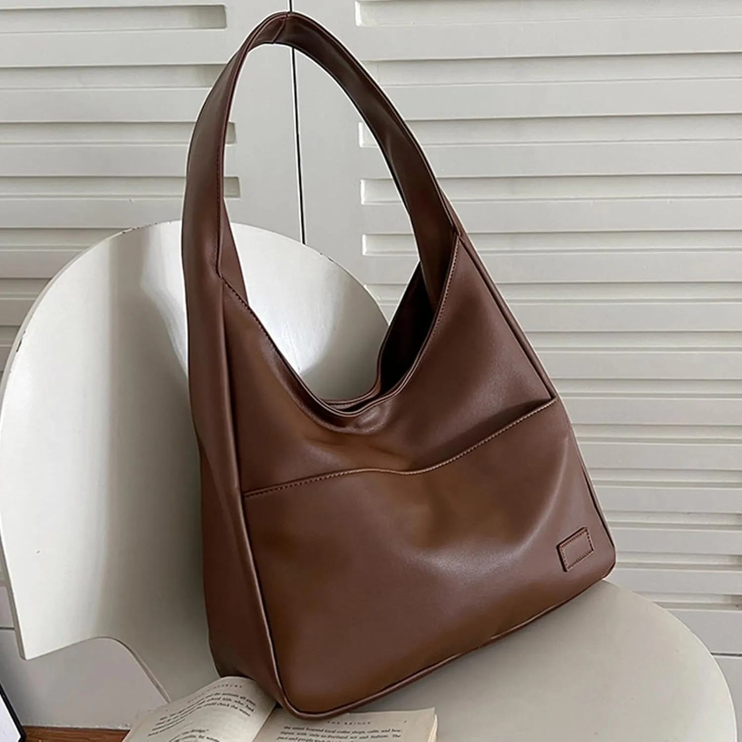 Faux Leather Tote Bag, Shoulder Bag for Women Satchel Handbag Crossbody Soft Women's Hobo Handbags