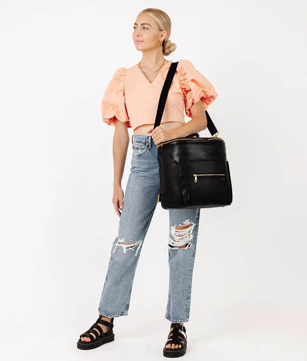 FAWN DESIGN The Original Diaper Bag, Faux Leather Diaper Bag Backpack, Vegan Leather, Large Capacity Baby Bag for Mom