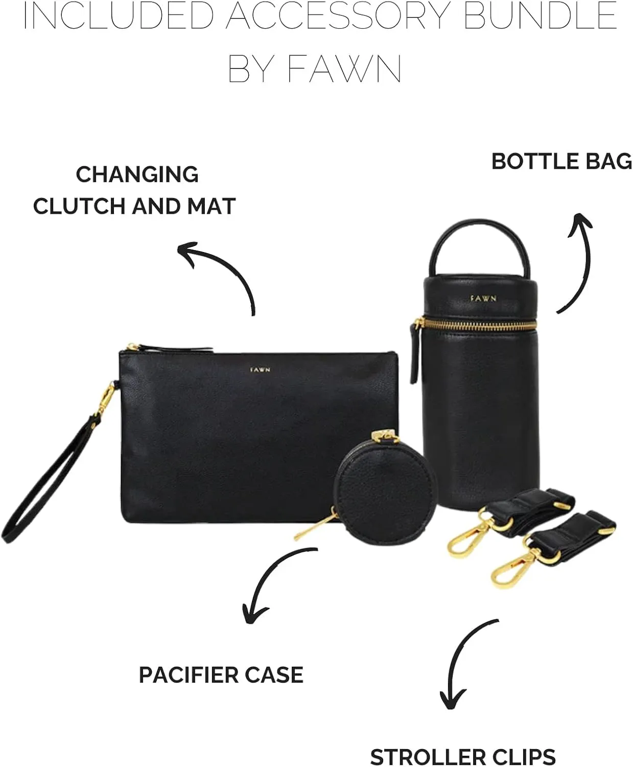 FAWN DESIGN The Original Diaper Bag, Faux Leather Diaper Bag Backpack, Vegan Leather, Large Capacity Baby Bag for Mom