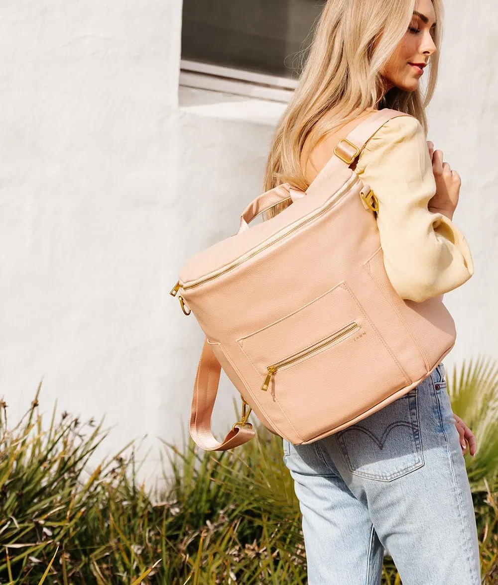 FAWN DESIGN The Original Diaper Bag, Faux Leather Diaper Bag Backpack, Vegan Leather, Large Capacity Baby Bag for Mom