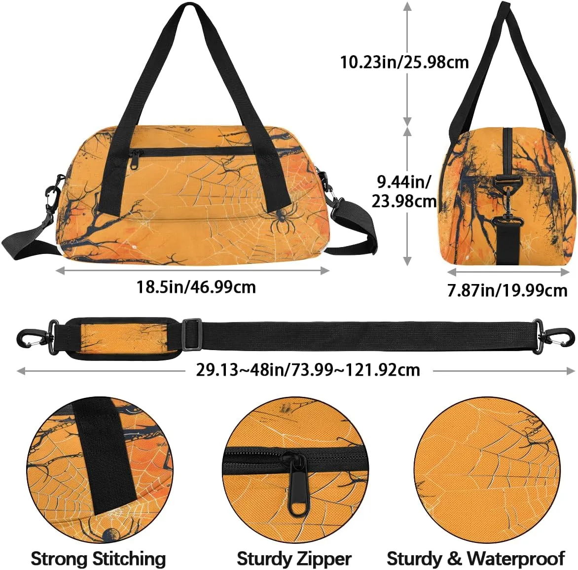 Festivals - Halloween Kids Duffle Bag Boys Girls Small Sport Dance Gym Bag for Overnight Travel Weekender Carry On