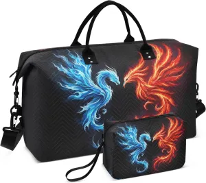 Fire Phoenix Travel Duffle Bag for Men Women Gym Bag with Storage Bag Weekender Bag Carry on Bags for Travel Trip Gym Yoga
