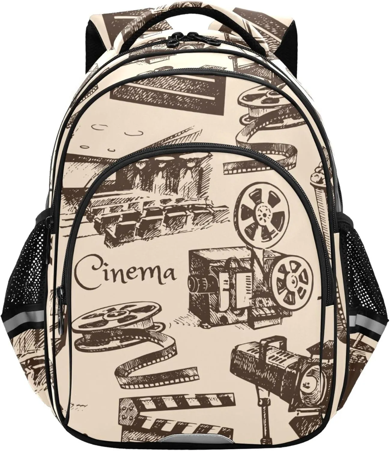 Fisyme Movie Film Cinema Backpack Laptop Back Pack Daycare Bag Bookbag Travel School Backpacks Medium