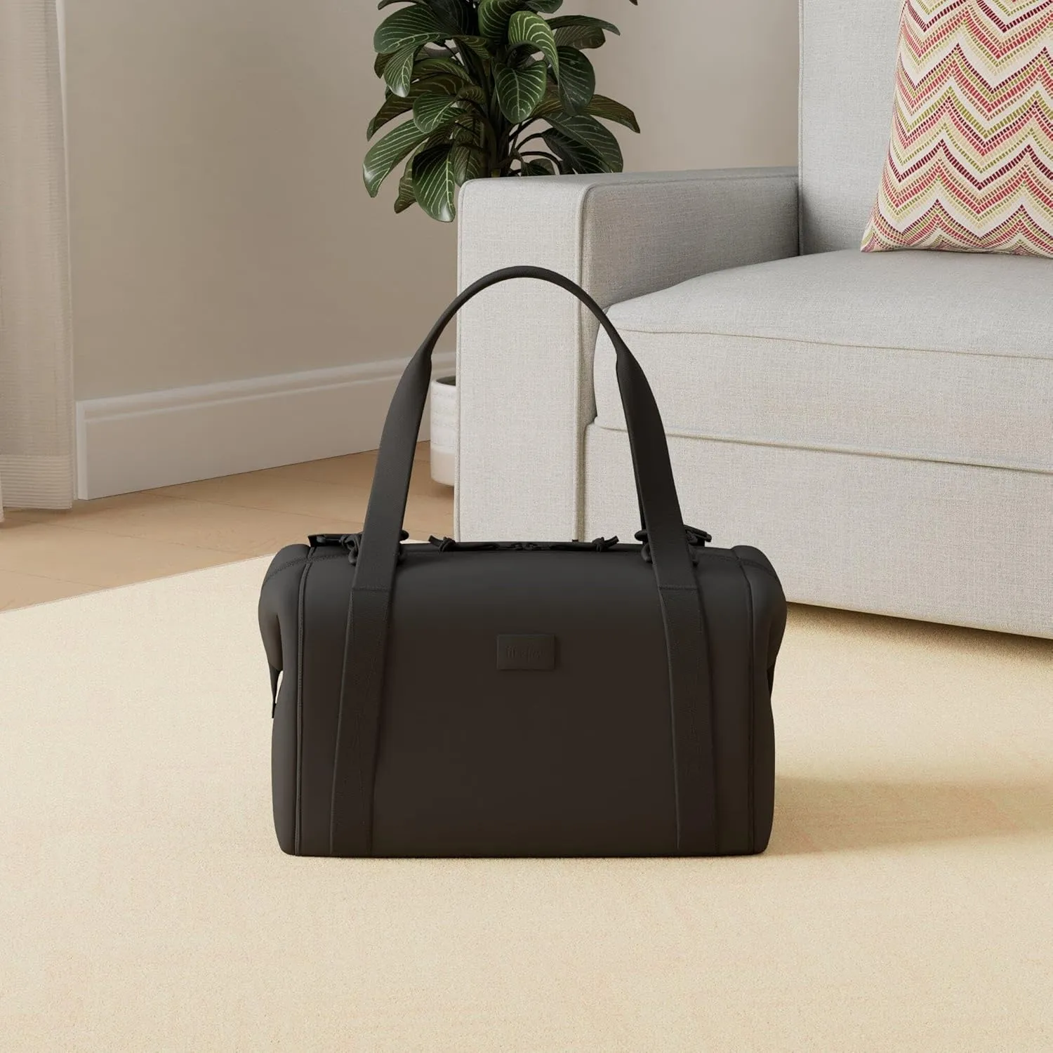 Fit & Fresh Premium Neoprene Weekender Bag With Trolley Sleeve - Large Overnight, Carry-on, Duffel, Gym, and Hospital Bag for Labor & Delivery