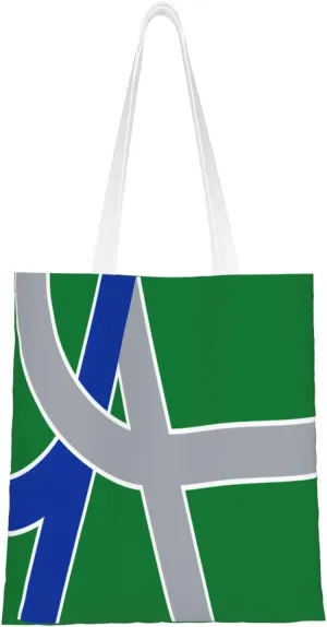 Flag Of Albany, Oregon Tote Bag for Women Canvas Shopping Bags Reusable Large Capacity Casual Shoulder Handbags Grocery Bags DIY Gift Bags