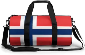 Flag of Norway Small Gym Bag for Men Women Swim Dance Travel Tote Duffle Bags with Shoulder Strap