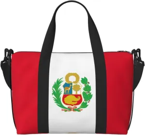 Flag of Peru Duffel Bags for Traveling - Lightweight Personal Item Travel Bags for Women, Gym Bags for Men