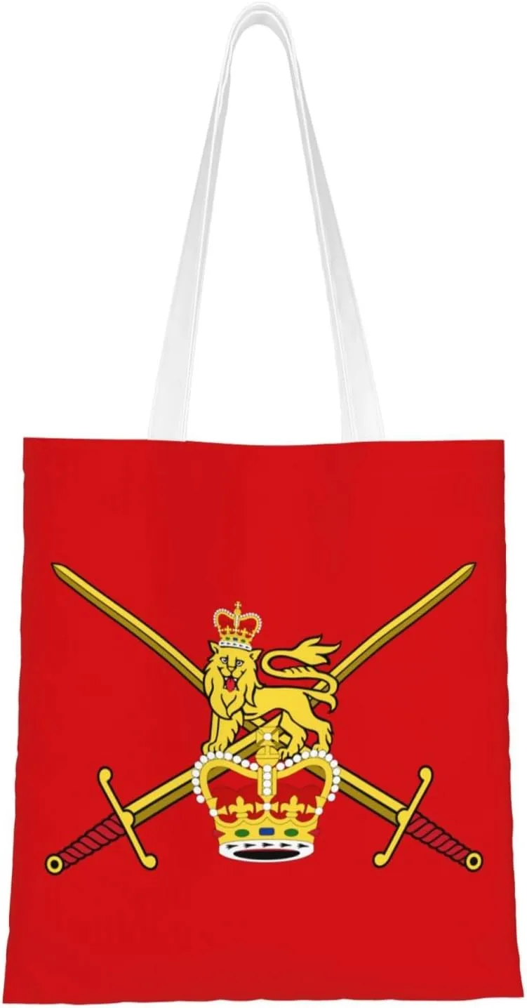 Flag Of The British Army Tote Bag for Women Canvas Shopping Bags Reusable Large Capacity Casual Shoulder Handbags Grocery Bags DIY Gift Bags