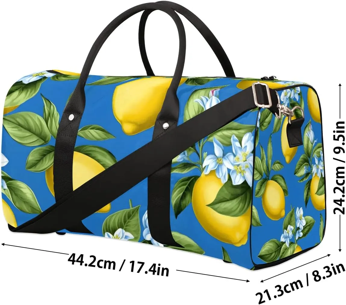 Flower Lemon Foldable Lightweight Duffle Bag for Travel - Waterproof Carry On Bags for Airplanes, Travel Duffel Bags for Gym, Weekend