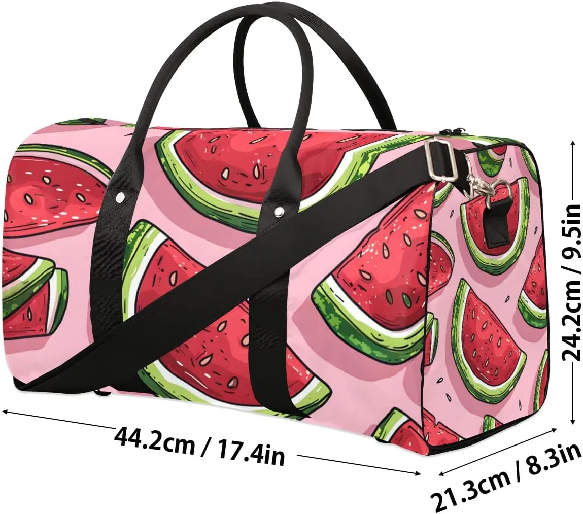Foldable Travel Bag Cute Watermelons Lightweight Carry On Bags for Airplanes Waterproof Travel Duffle Bag For Gym Weekend Overnight