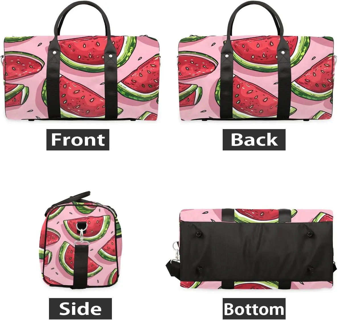 Foldable Travel Bag Cute Watermelons Lightweight Carry On Bags for Airplanes Waterproof Travel Duffle Bag For Gym Weekend Overnight