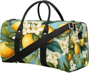 Foldable Travel Bag Cute Yellow Lemon Lightweight Carry On Bags for Airplanes Waterproof Travel Duffle Bag For Gym Weekend Overnight
