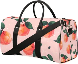 Foldable Travel Bag Peaches Printed Lightweight Carry On Bags for Airplanes Waterproof Travel Duffle Bag For Gym Weekend Overnight
