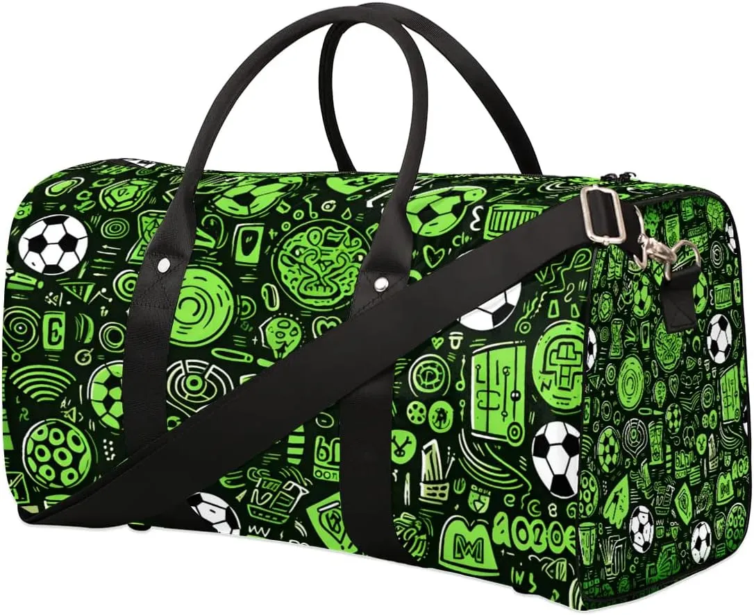 Foldable Travel Bag Soccer Design Lightweight Carry On Bags for Airplanes Waterproof Travel Duffle Bag For Gym Weekend Overnight