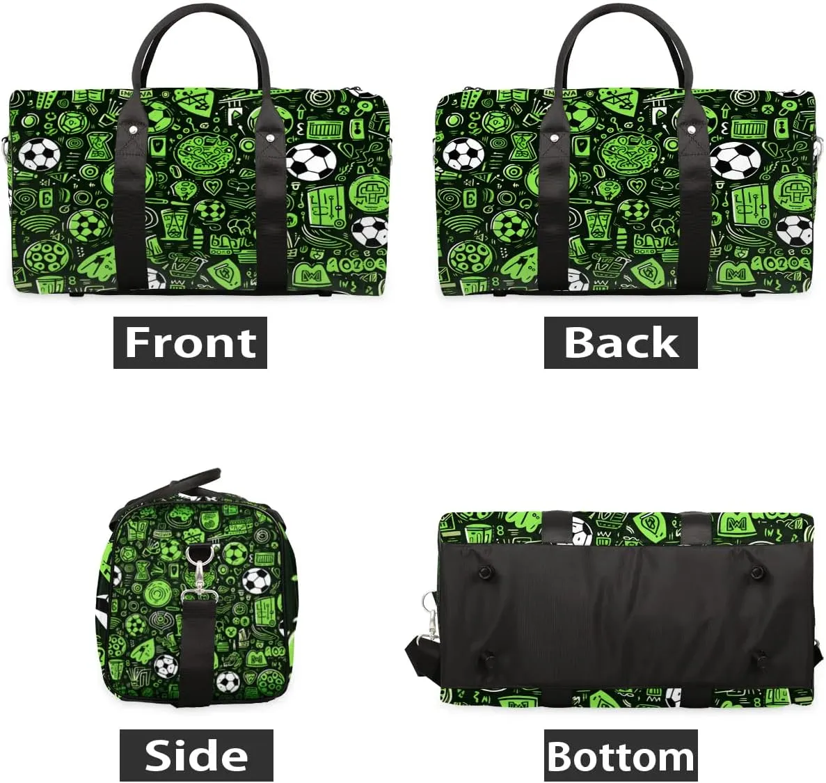 Foldable Travel Bag Soccer Design Lightweight Carry On Bags for Airplanes Waterproof Travel Duffle Bag For Gym Weekend Overnight