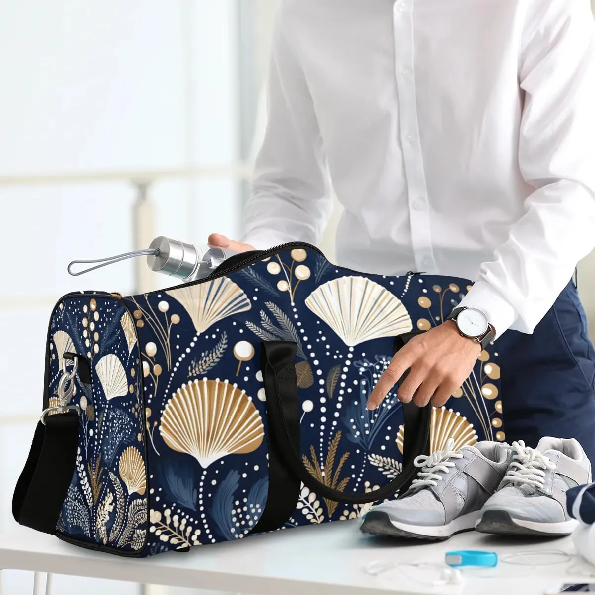 Foldable Travel Bag Swimming Turtle Lightweight Carry On Bags for Airplanes