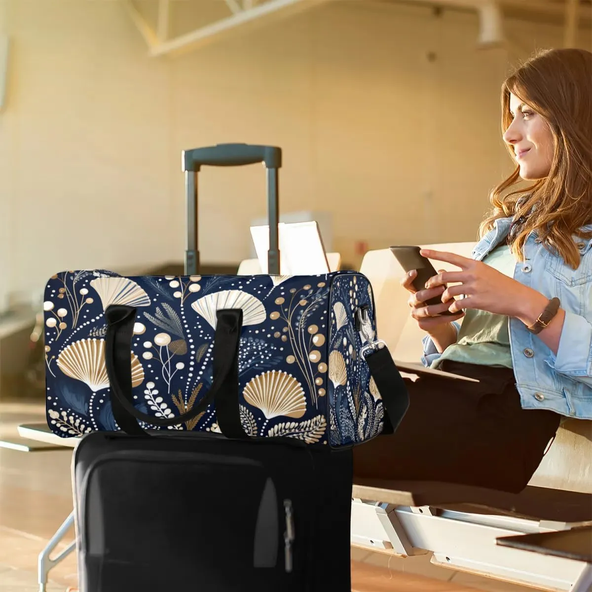 Foldable Travel Bag Swimming Turtle Lightweight Carry On Bags for Airplanes