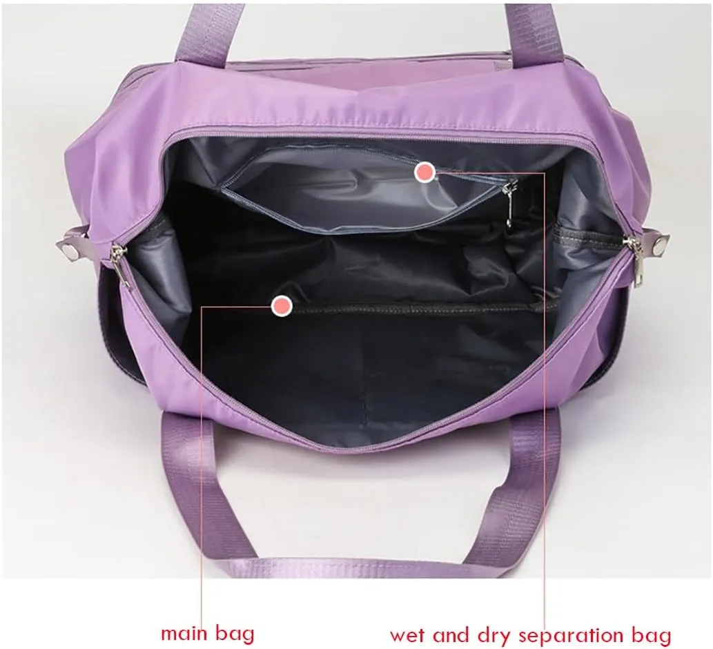 Foldable Travel Duffel Bag, Expandable Rolling Duffle Bag Waterproof Sports Tote Gym Bag Rolling Luggage Bag Carry Bag for Men Women without Telescoping Handle
