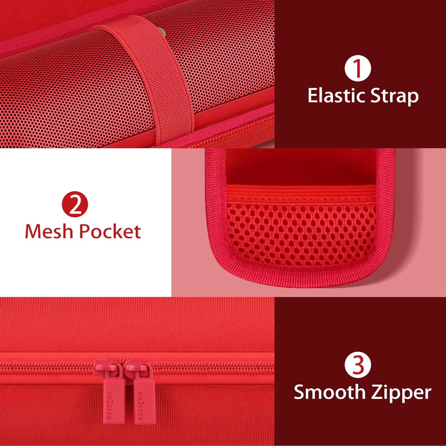 for Beats Pill 2024 Wireless Bluetooth Speaker Hard Protective Case with Shoulder Strap, Portable Travel Case Replacement (Statement Red Case) - co2CREA