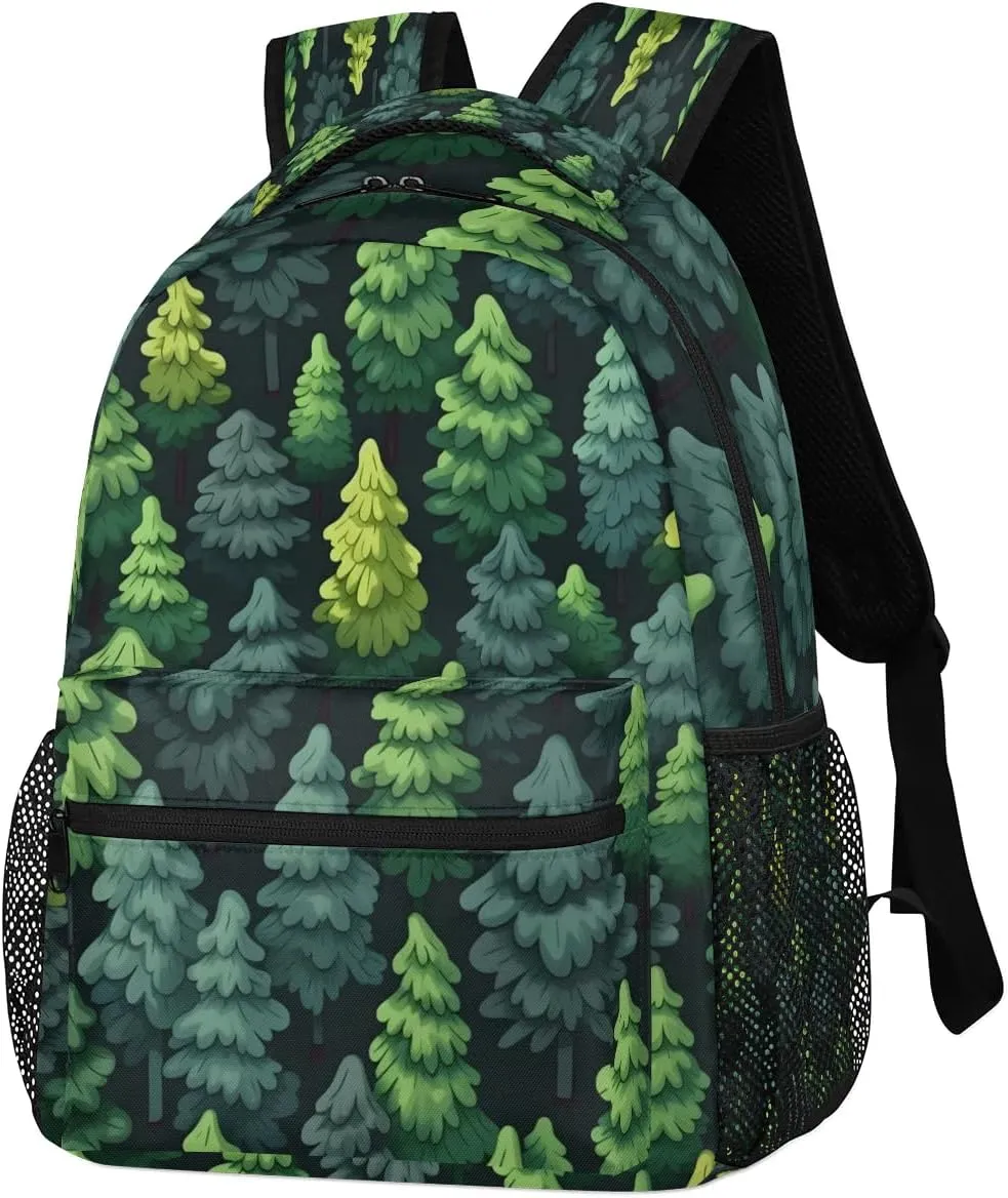 Forest Trees Design Lightweight Backpack for Women Men Laptop Travel Backpack Casual Daypack Multi-Purpose Backpacks Waterproof Large Backpack Bag
