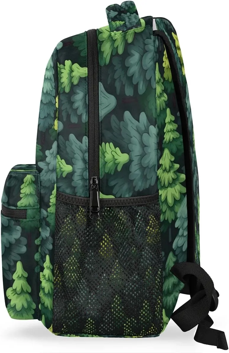 Forest Trees Design Lightweight Backpack for Women Men Laptop Travel Backpack Casual Daypack Multi-Purpose Backpacks Waterproof Large Backpack Bag
