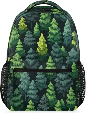 Forest Trees Design Lightweight Backpack for Women Men Laptop Travel Backpack Casual Daypack Multi-Purpose Backpacks Waterproof Large Backpack Bag