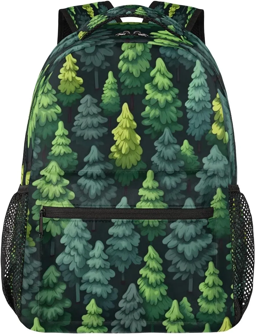 Forest Trees Design Lightweight Backpack for Women Men Laptop Travel Backpack Casual Daypack Multi-Purpose Backpacks Waterproof Large Backpack Bag